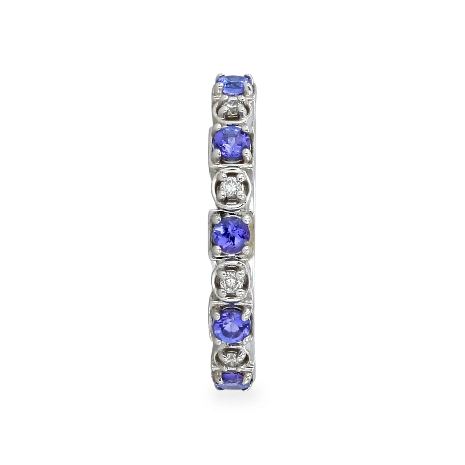 10K White gold Tanzanite and diamonds wedding band-224856