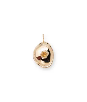 14k Gold Birthstone Necklace Charm in Citrine