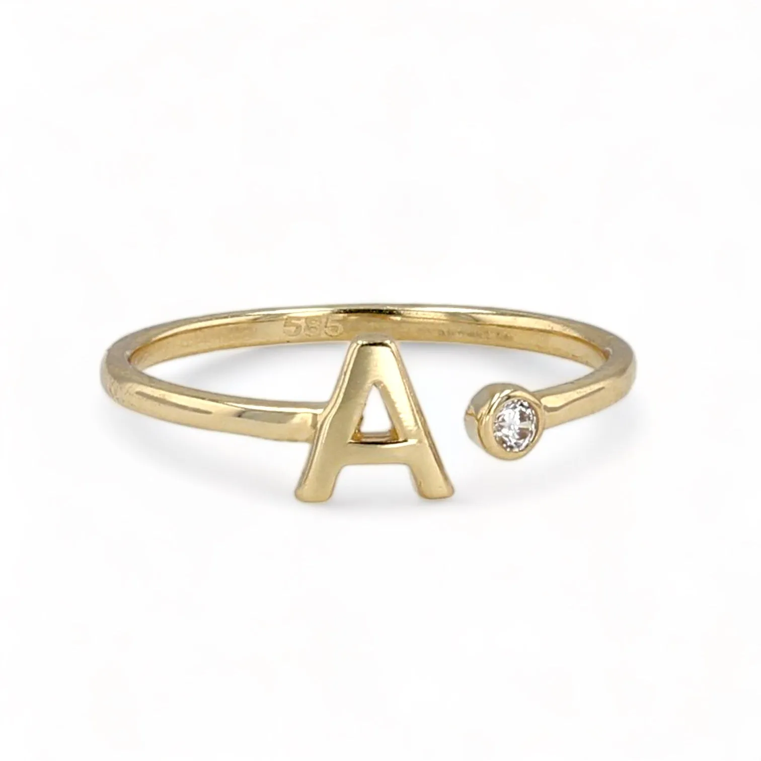 14K Yellow gold A letter ring-226445