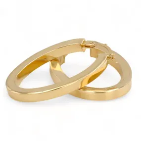 14K Yellow gold oval hoops-10377