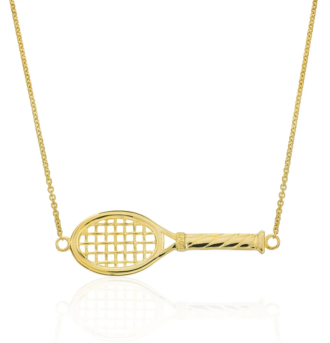 14Kt Gold Love Racquet Necklace