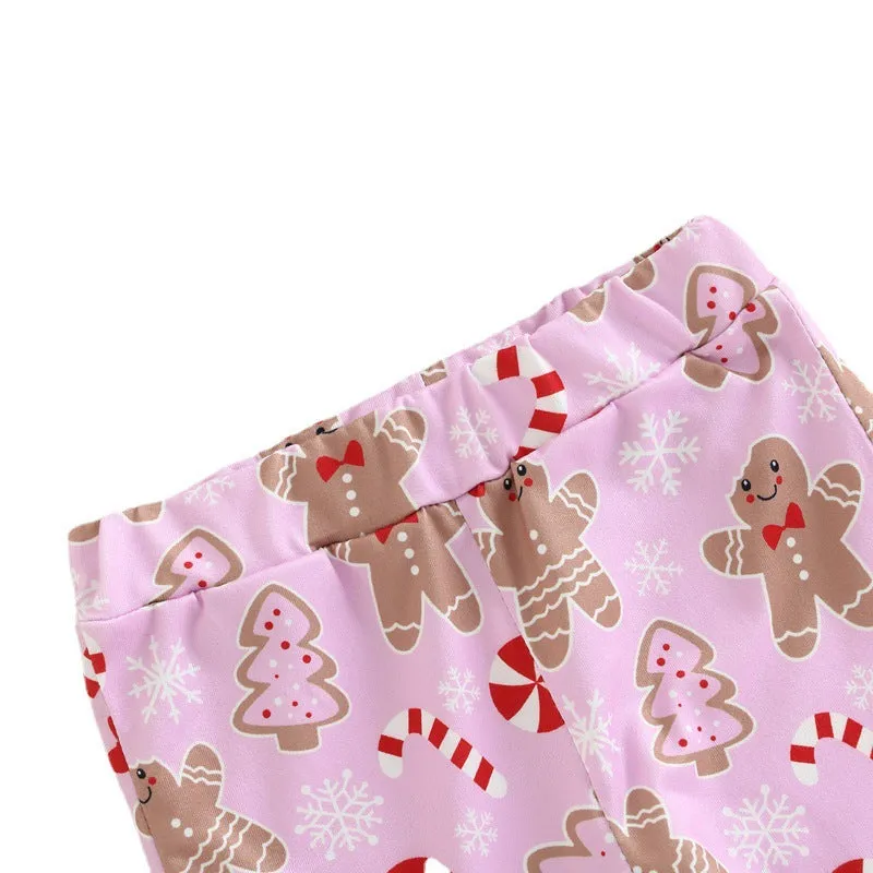 2 Pieces Set Baby Girls Christmas Letters Print Rompers And Cartoon Pants Wholesale 23101523