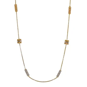 22K Multi Tone Gold Chain W/ Clustered Ball Accents