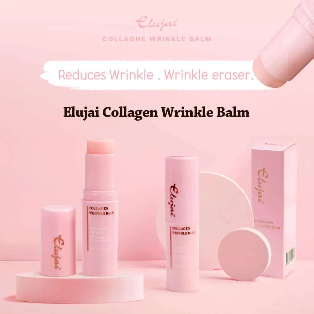 3 Pieces ELUJAI Collagen Wrinkle Balms 10g Dry Skincare Moisture Anti Wrinkles Hyaluronic Acid Elasticity Finelines