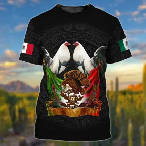 3D All Over Print Mexico Rooster Shirt, Funny Mexicano Tshirt, Mexico Chicken Shirts