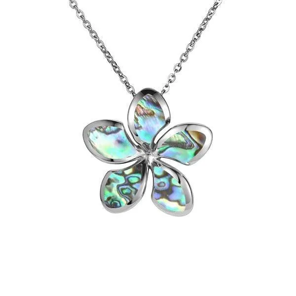 Abalone Sunrise Plumeria Pendant