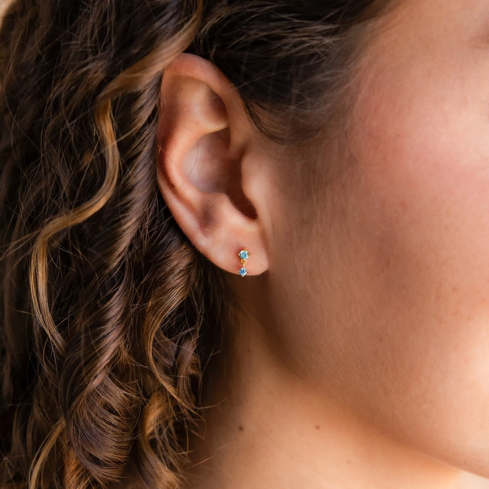 Amethyst Birthstone Drop Studs