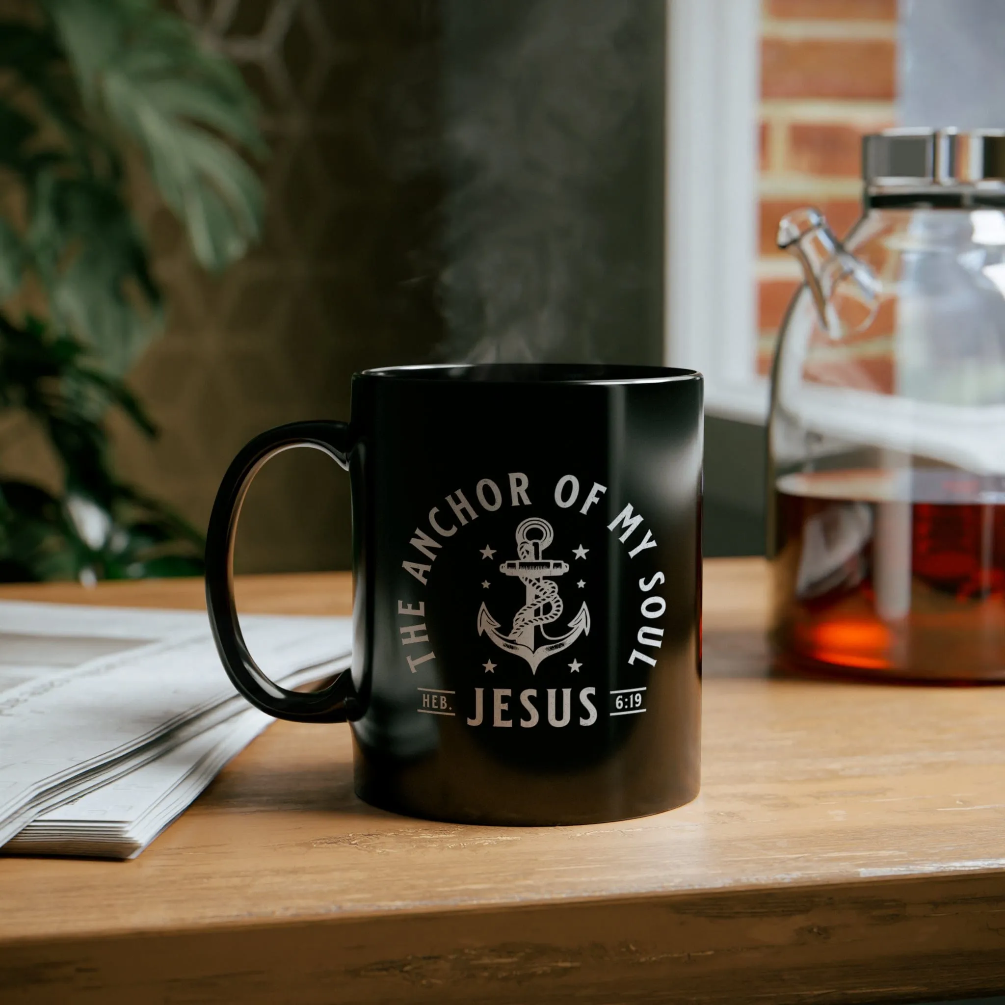 Anchor Of My Soul 11oz Black Mug