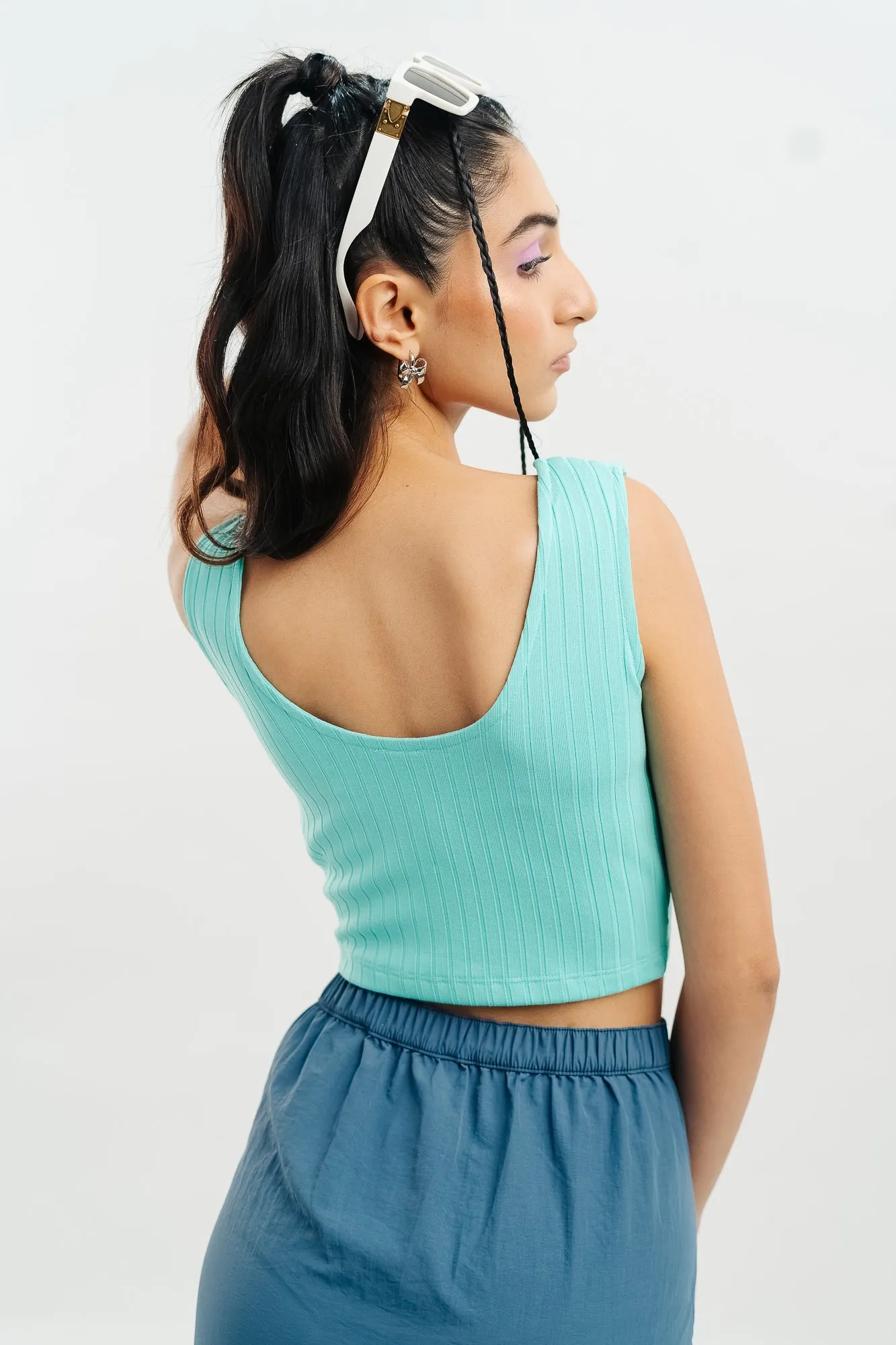 Aqua Tie-Knot Top