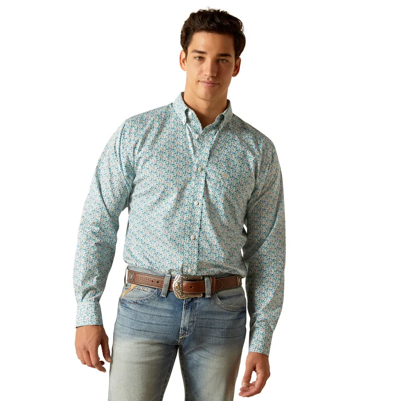 'Ariat' Men's Wrinkle Free Kellen Button Down - Blue