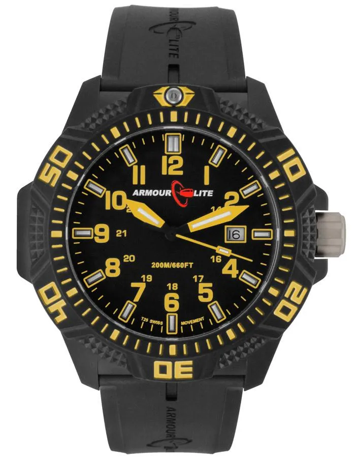 ArmourLite Caliber Series - Yellow Accents - NB Rubber  - Tritium - Date - 200m