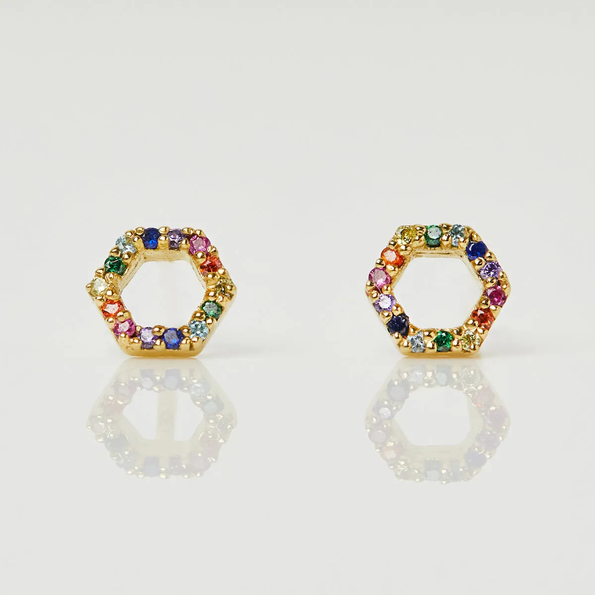 Aurora Hexagon Studs