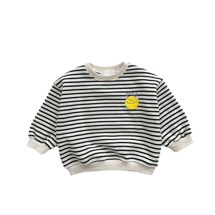 Baby Kid Girls Boys Solid Color Striped Tops Wholesale 23113048