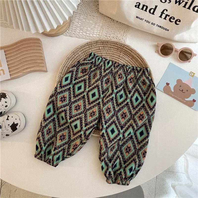 Baby Kid Unisex Checked Print Pants