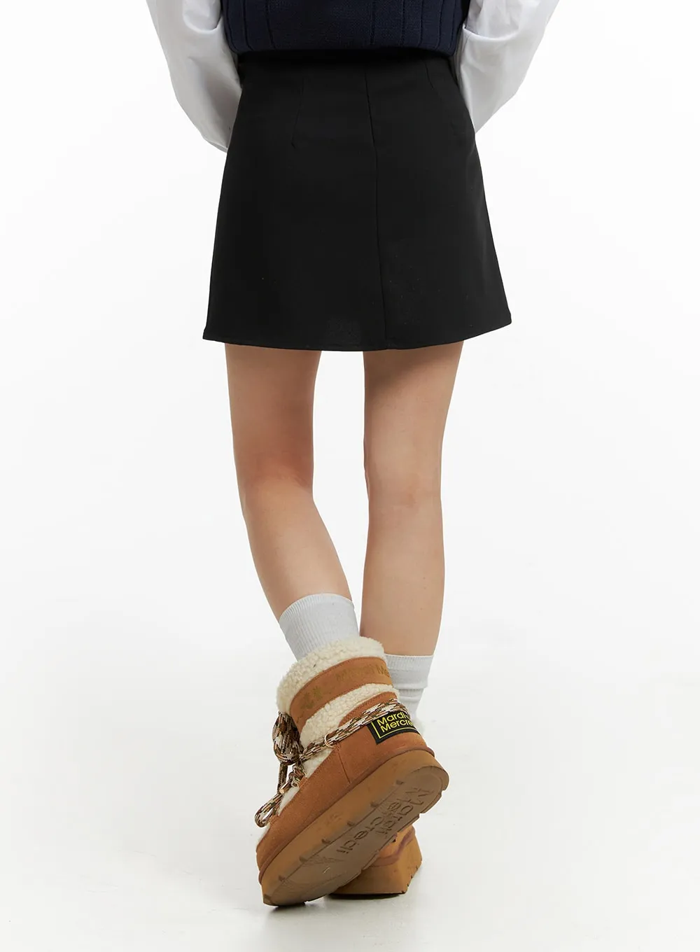 Basic Wraparound Mini Skirt CF415