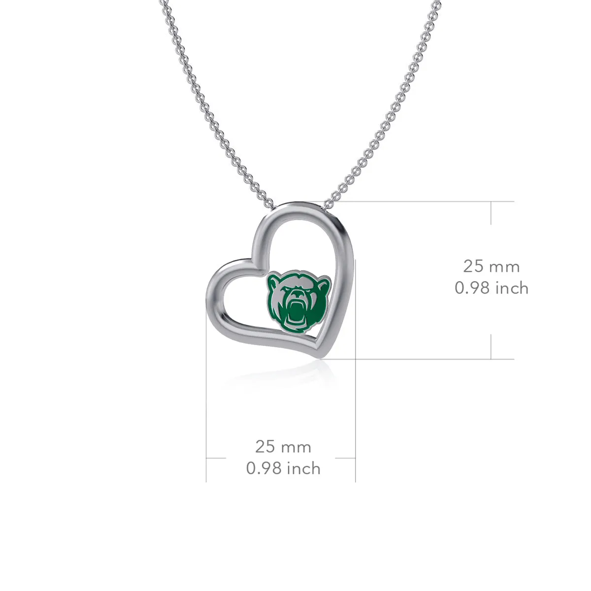 Baylor Bears Heart Pendant Necklace - Enamel