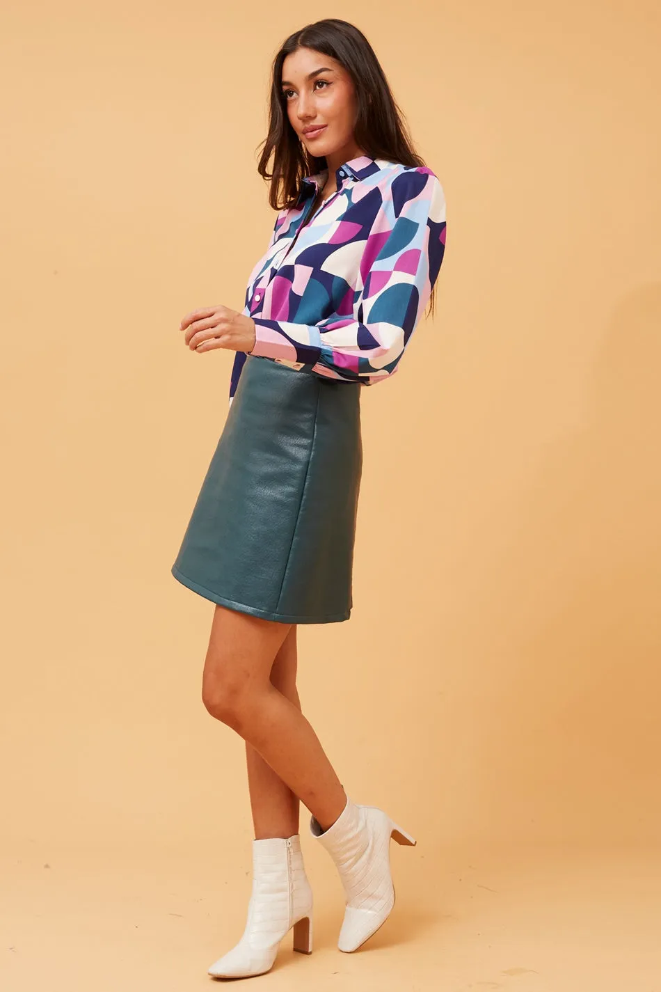 BELLE GEOMETRIC PRINT SHIRT