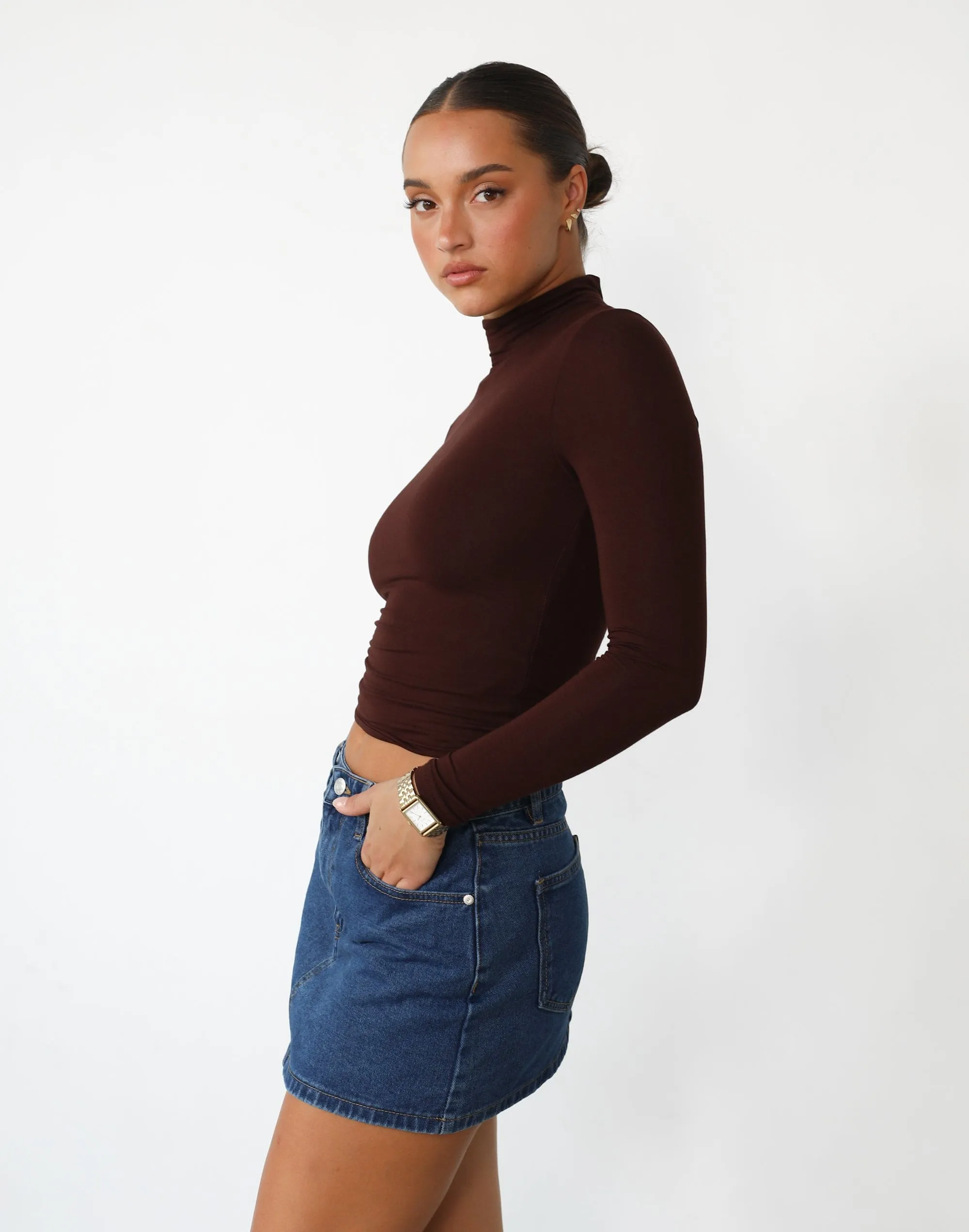 Benny Long Sleeve Top (Cocoa)