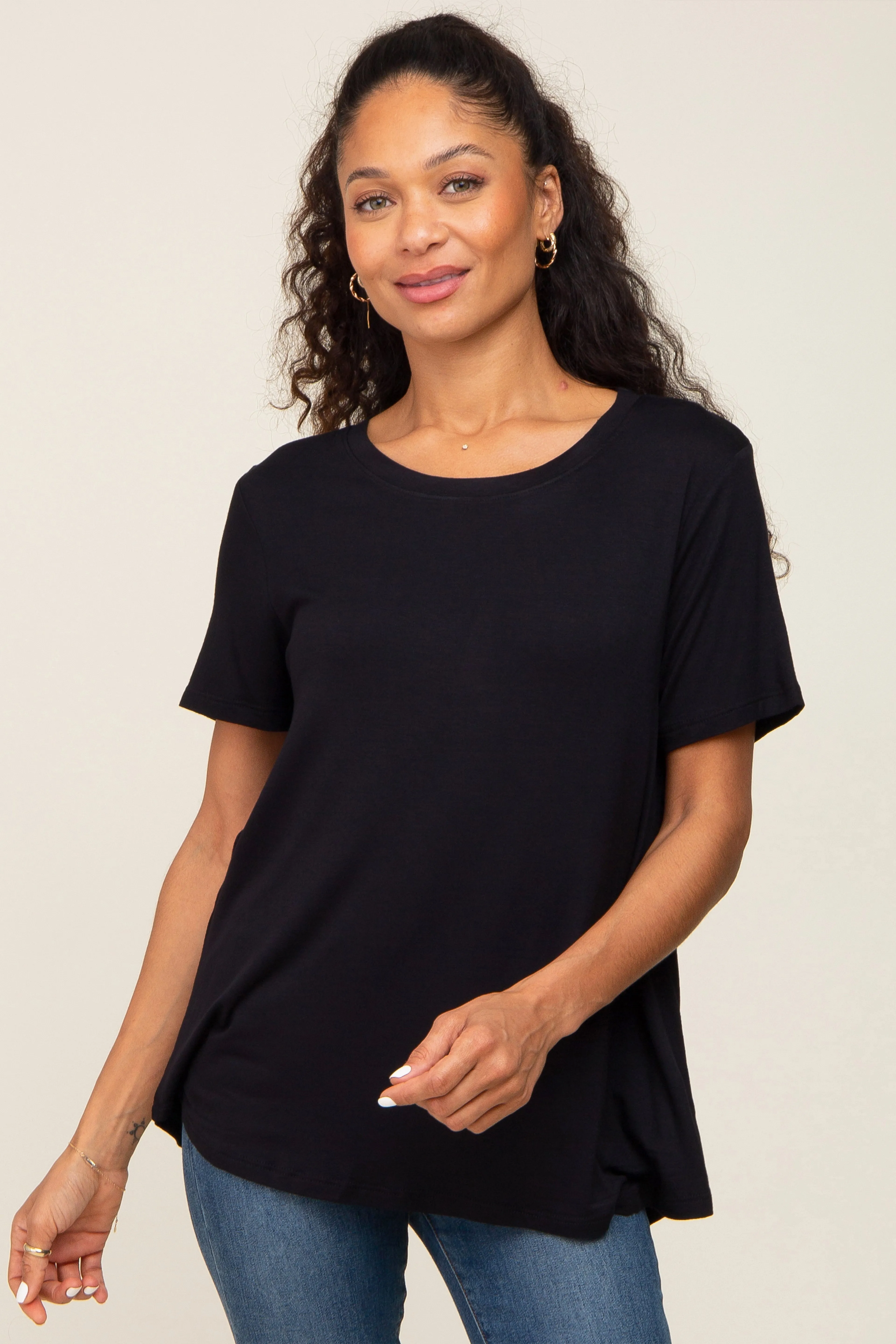 Black Basic Maternity Tee