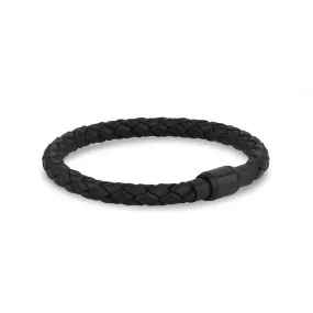 Black Genuine Leather, Matte Black Clasp