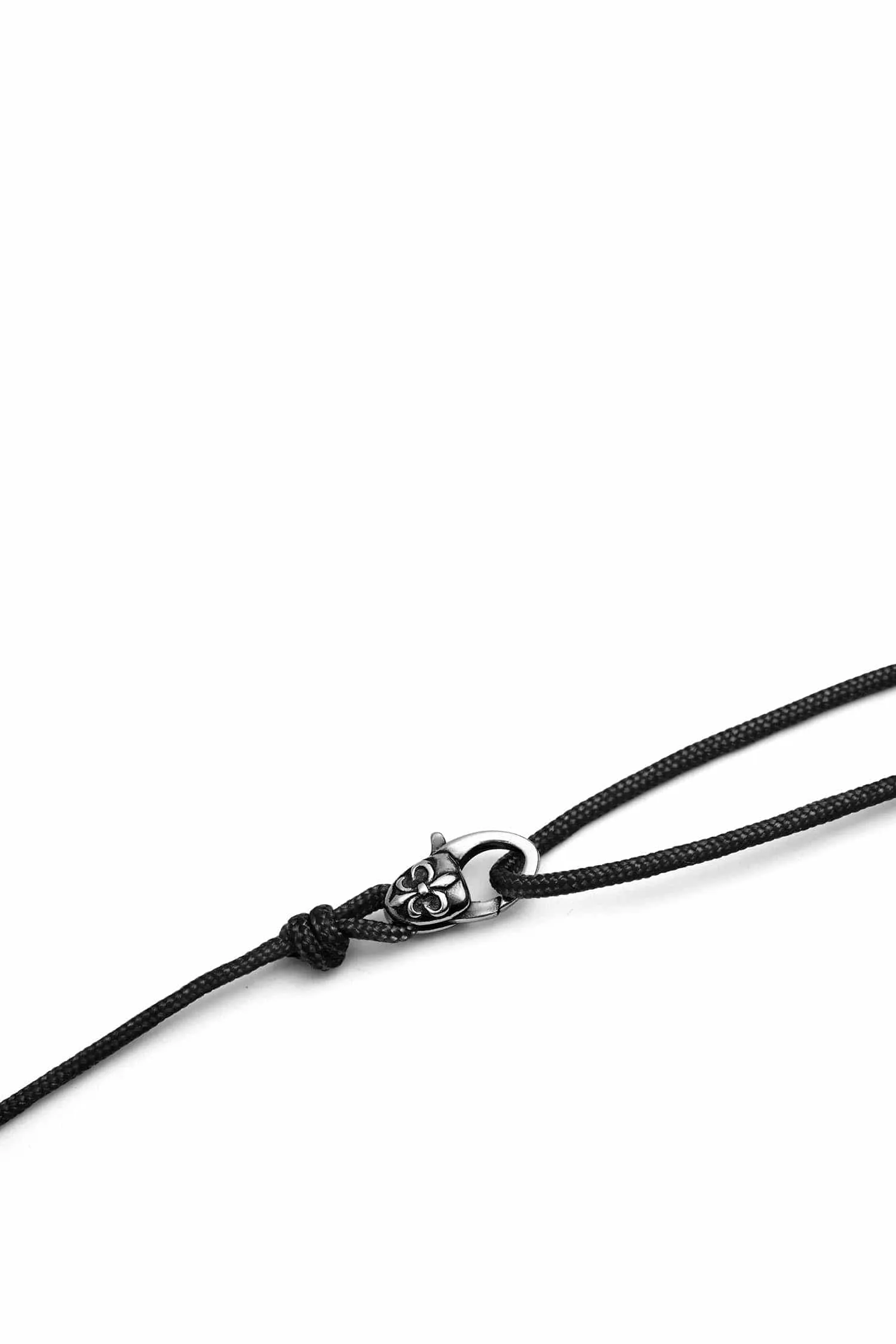 Black Wrap-Around String Bracelet with Sterling Silver Lock