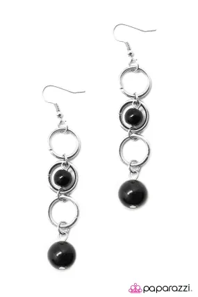 Blast Off Black and Silver Earrings - Paparazzi Accessories