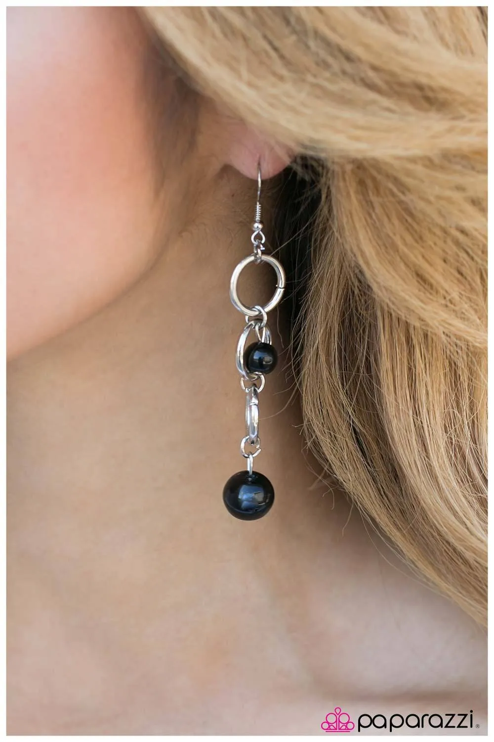 Blast Off Black and Silver Earrings - Paparazzi Accessories