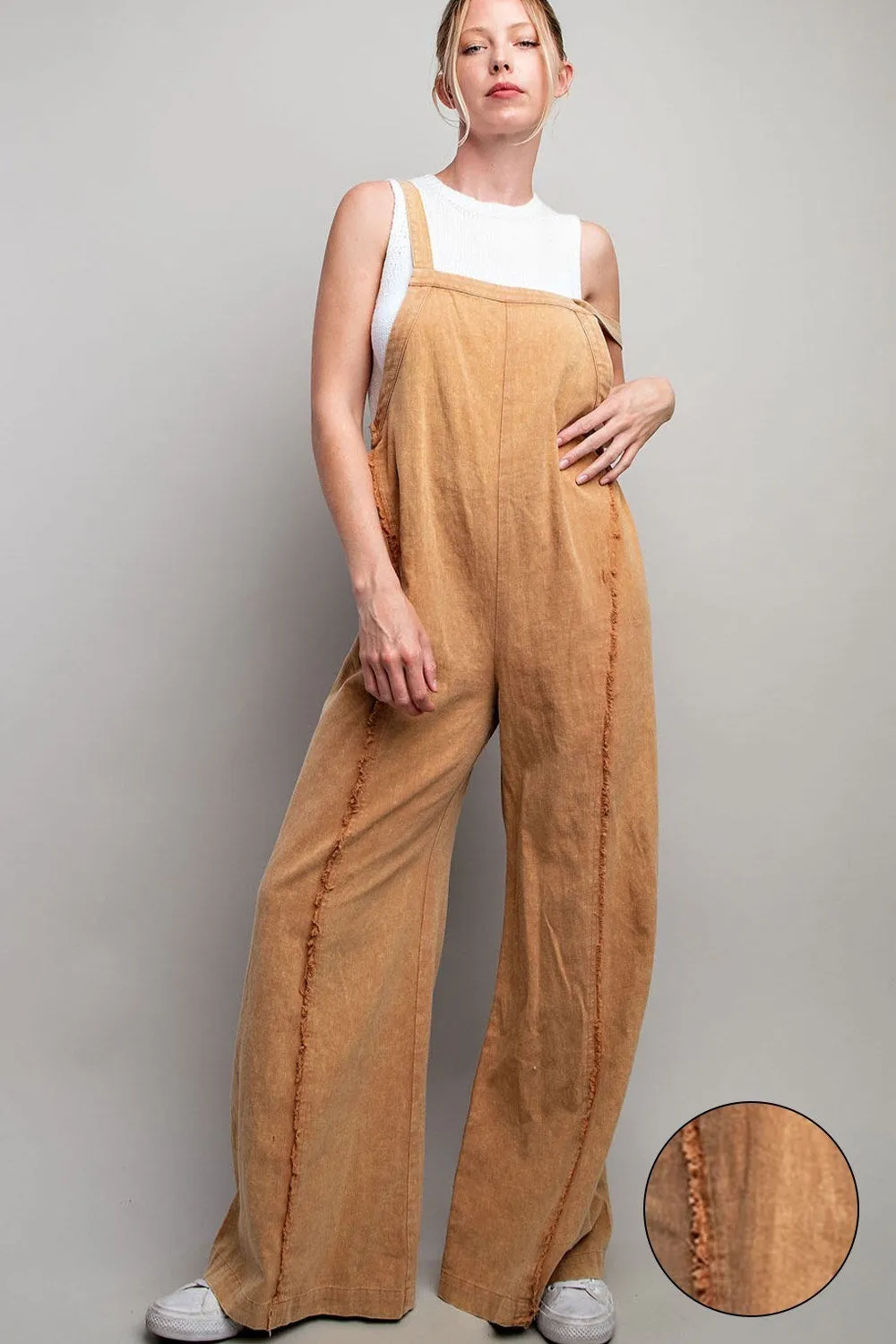 Blissful Washed Tie Dye Tercel Jumpsuit