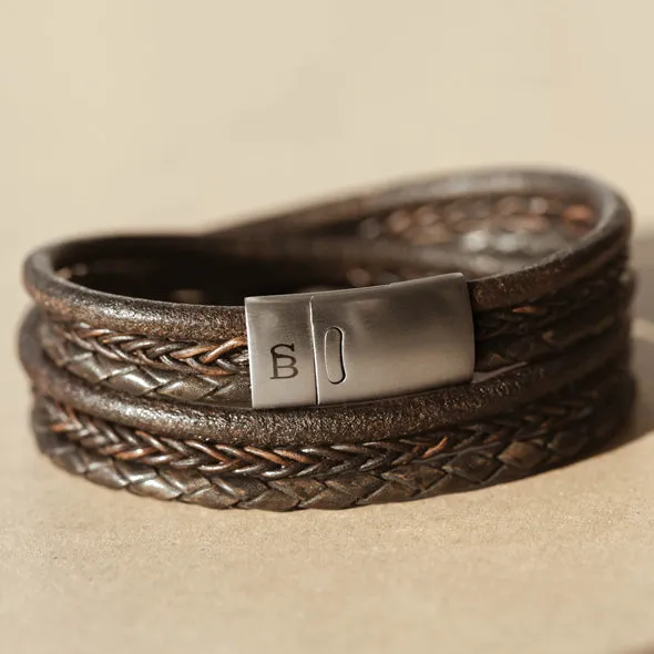 Bonacci Leather Bracelet Brown