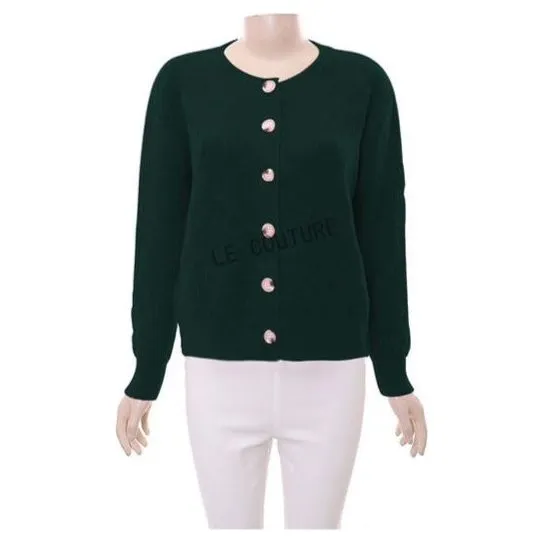 Buttoned Knitted Long Sleeve Top