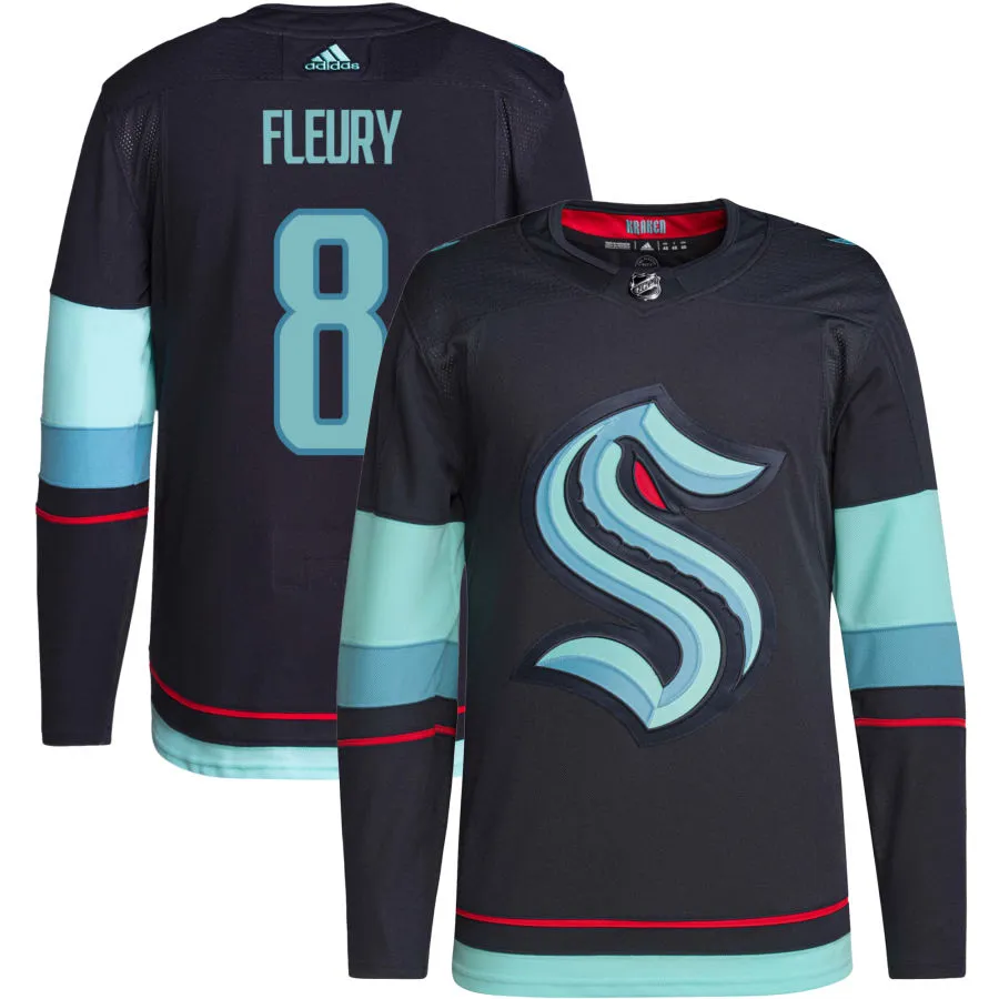 Cale Fleury Seattle Kraken adidas Home Authentic Primegreen Jersey - Navy