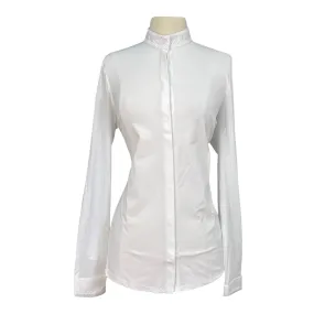 Cavalleria Toscana L/S Jersey 'Elegant Embroidery' Competition Shirt in White - Women's Large