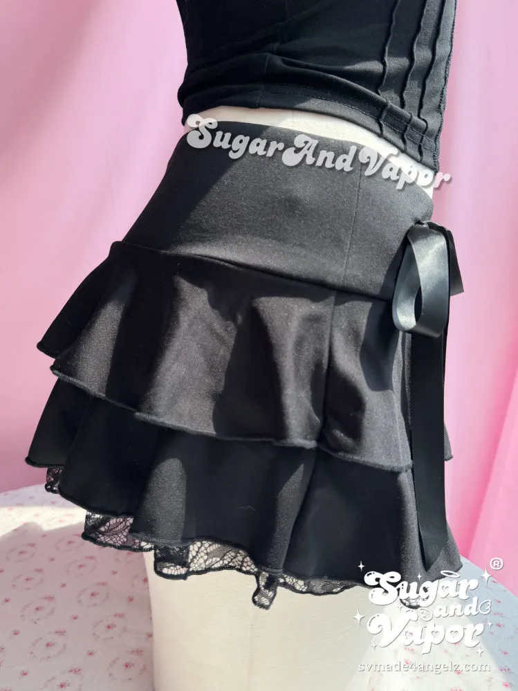 Celestia Dark Doll Ruffled Mini Skirt