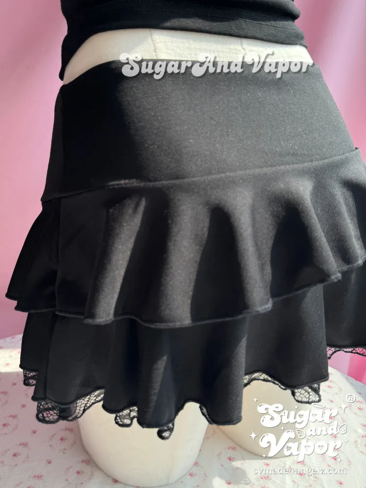 Celestia Dark Doll Ruffled Mini Skirt