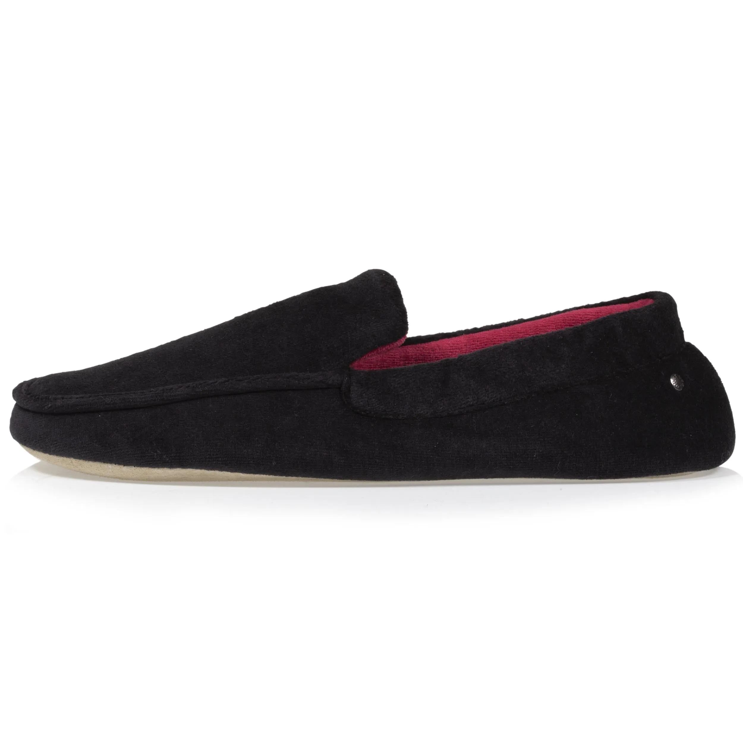 Chaussons mocassins Homme brodé Noir