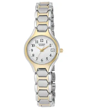 Citizen Quartz Ladies Date Watch - White Dial - Two-Tone Case and Bracelet