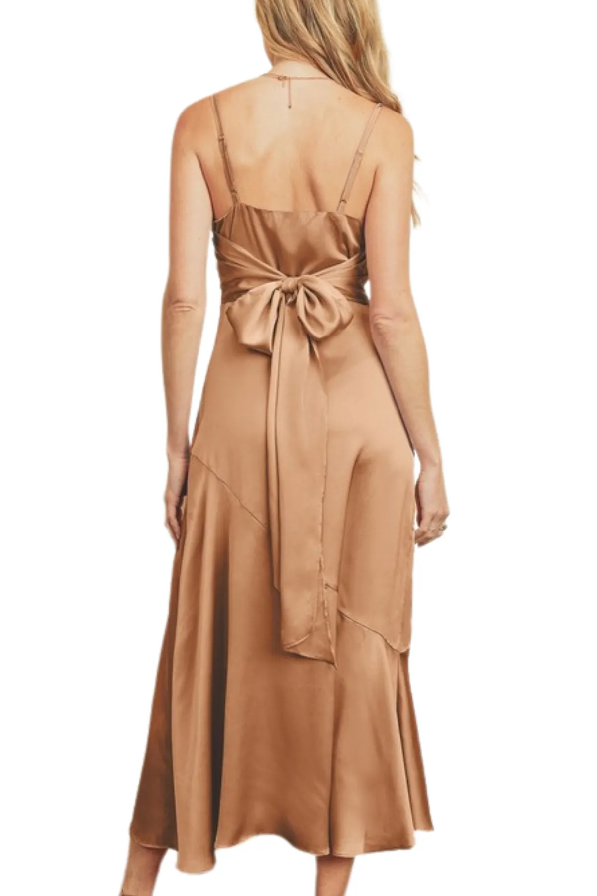 Corinne Satin Midi Dress