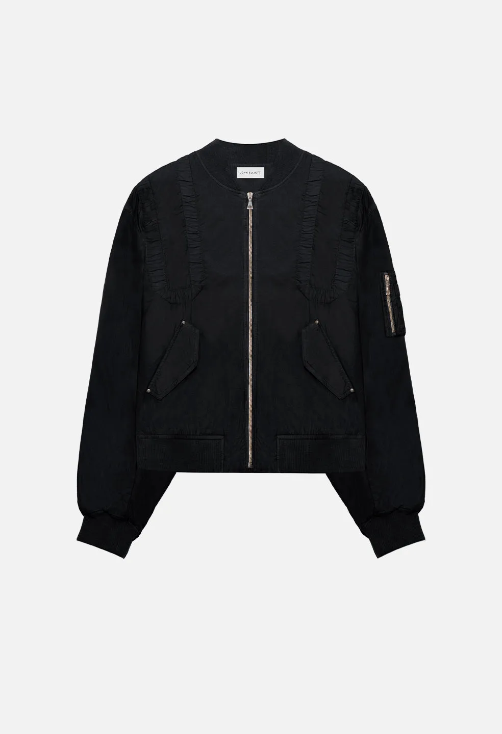 Cotton Poplin Frame Flight Jacket / Black