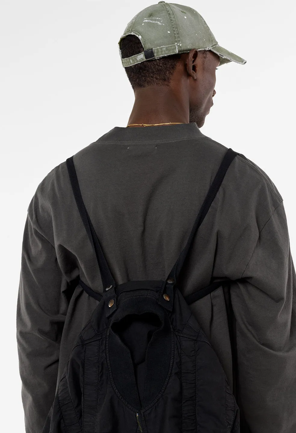 Cotton Poplin Frame Flight Jacket / Black