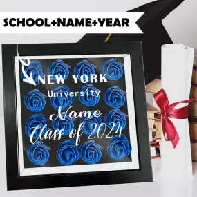 Custom Name&School Name Graduation Cover Flower Shadow Box Display Personalized Graduation Gift Decorations