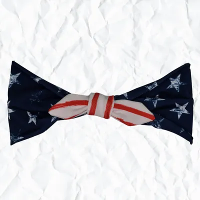 Distressed Stars & Stripes- Removable Bow