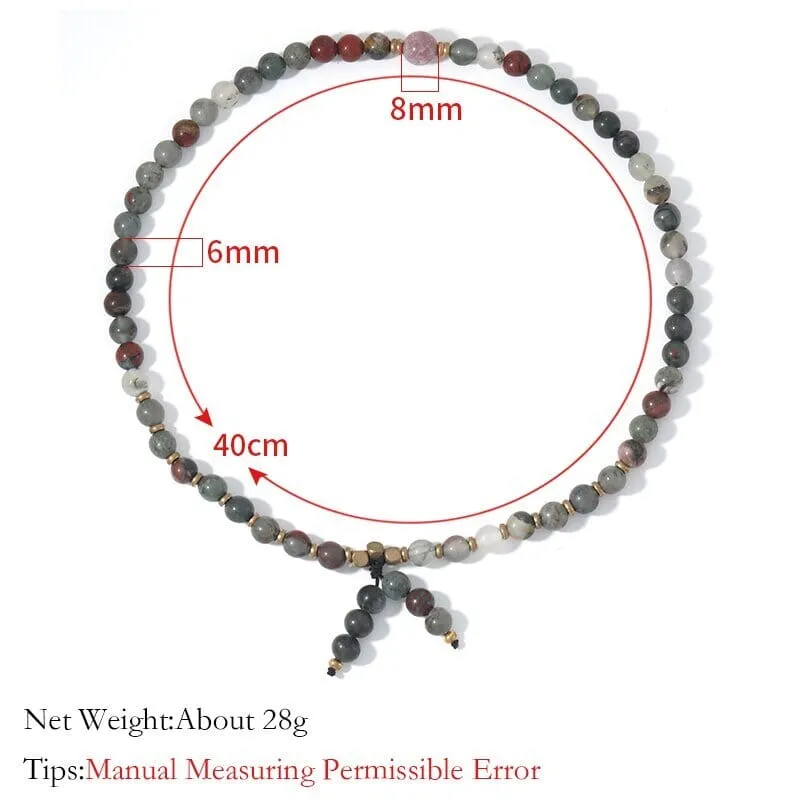 Double Layer Natural Bloodstone Beads Bracelet