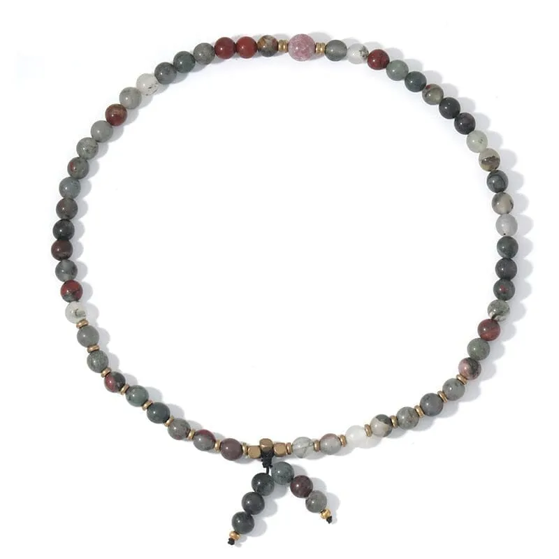 Double Layer Natural Bloodstone Beads Bracelet