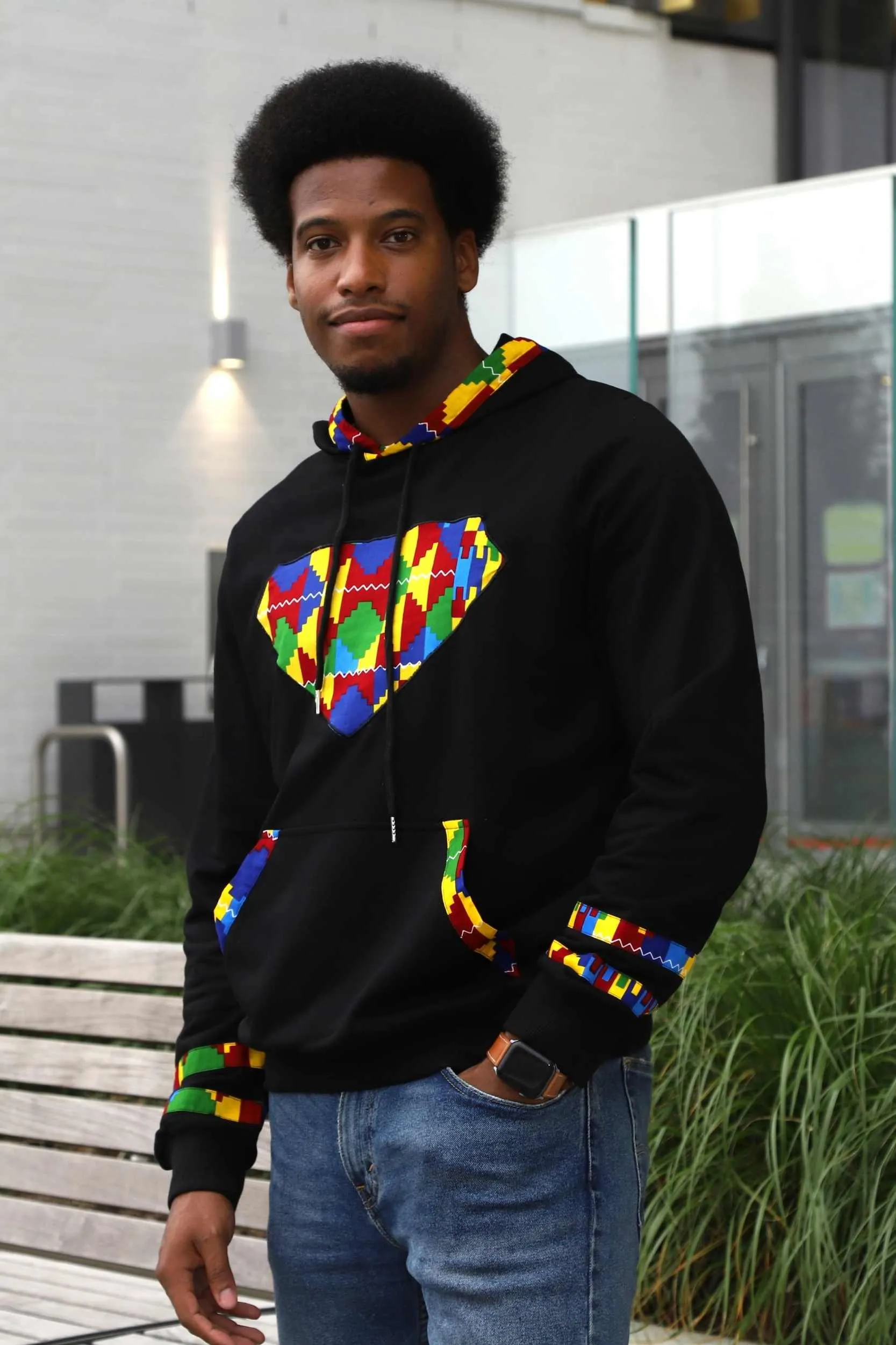 EBI African Print Unisex Pullover Hoodie Sweatshirt