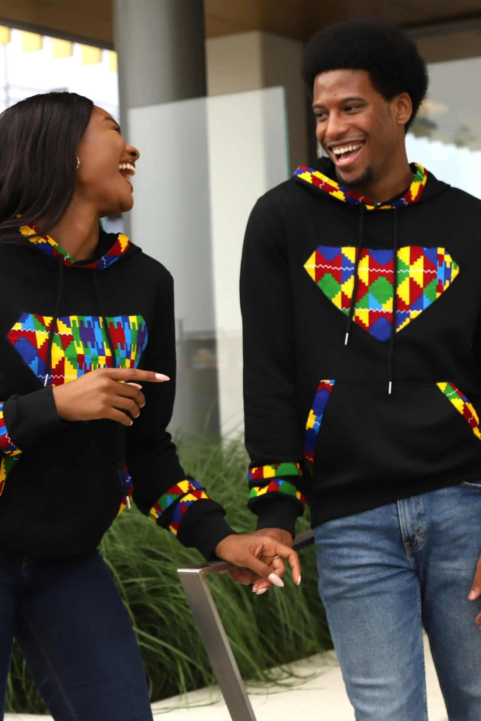 EBI African Print Unisex Pullover Hoodie Sweatshirt