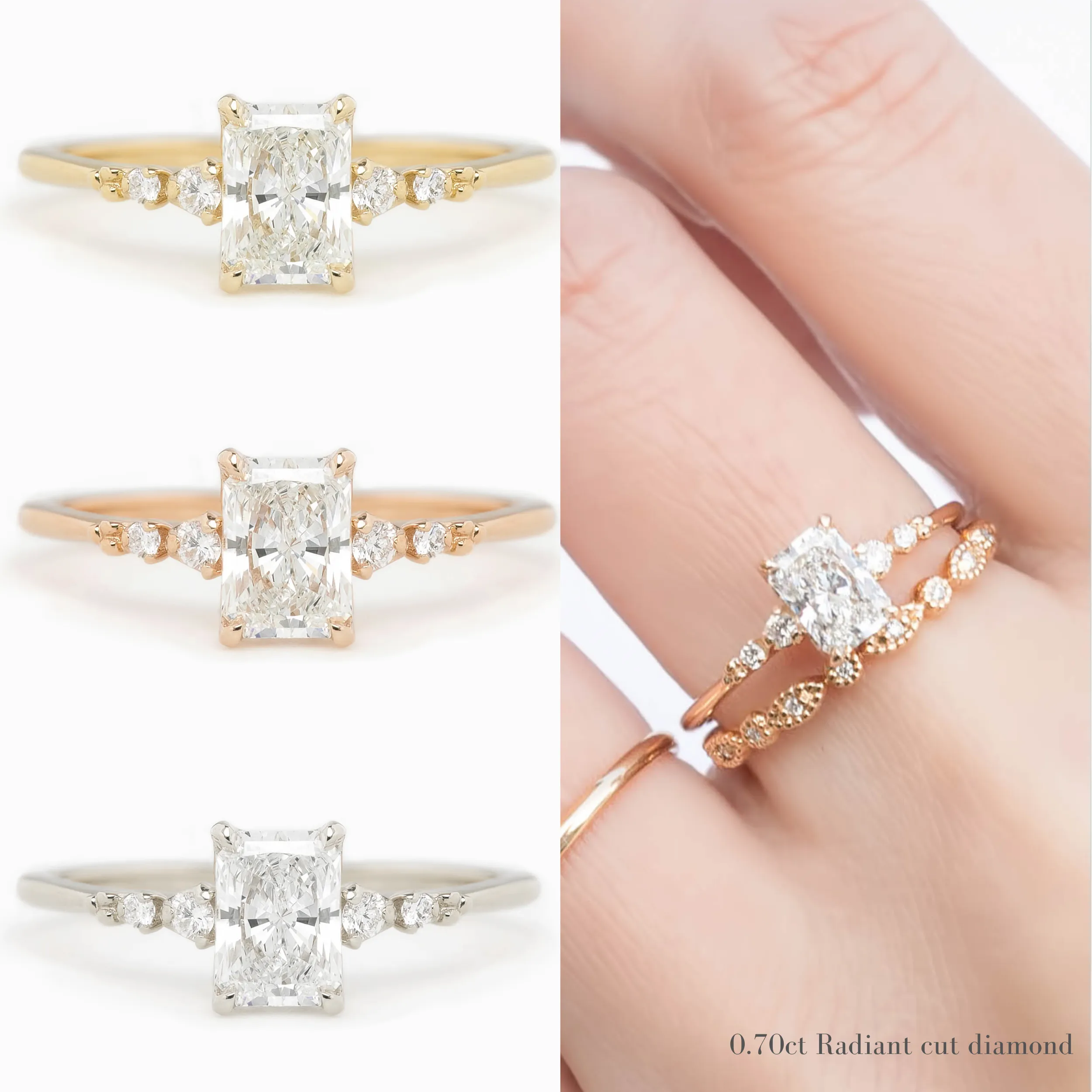 Estel Luxe Radiant Cut Diamond Ring  (Choose your own diamond)