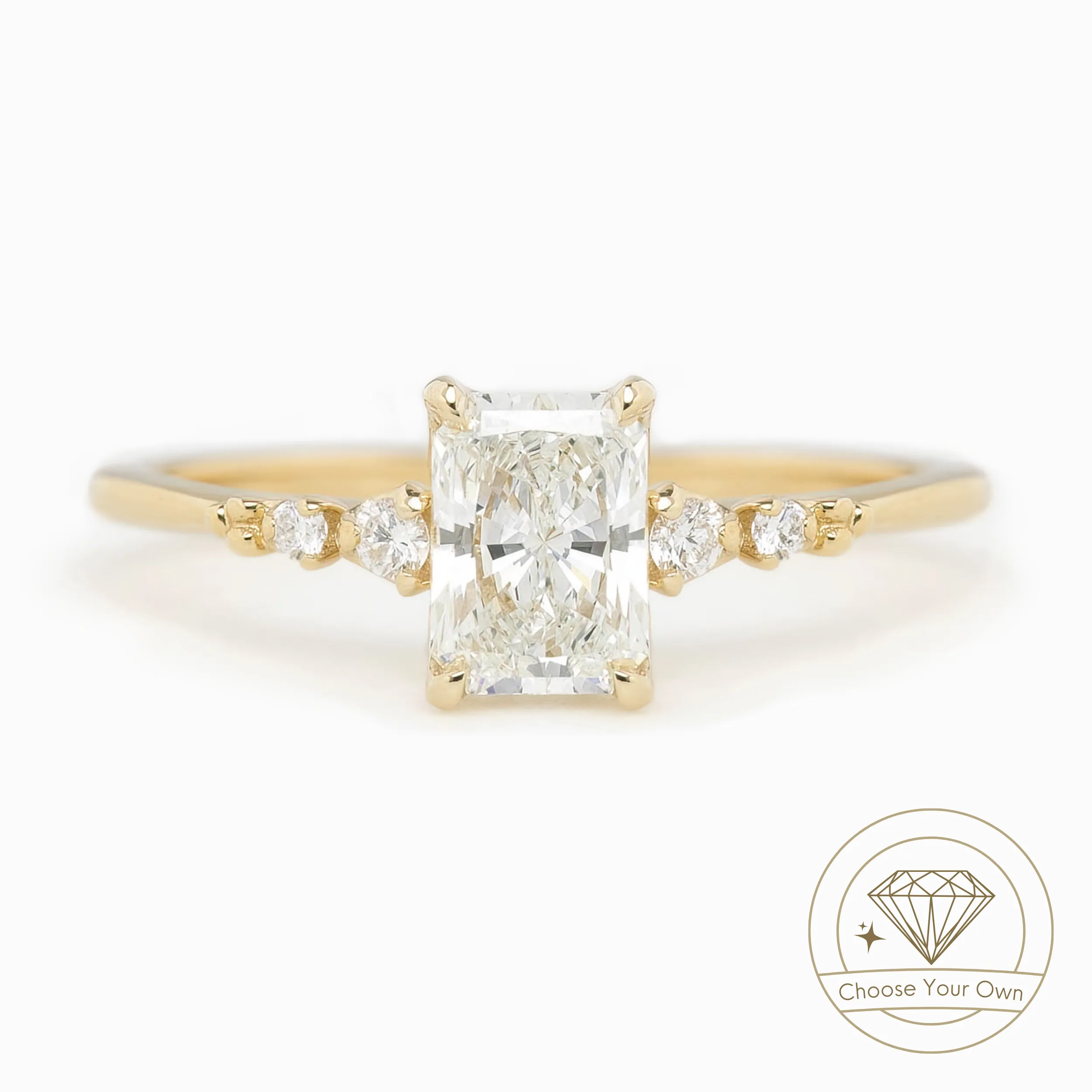 Estel Luxe Radiant Cut Diamond Ring  (Choose your own diamond)