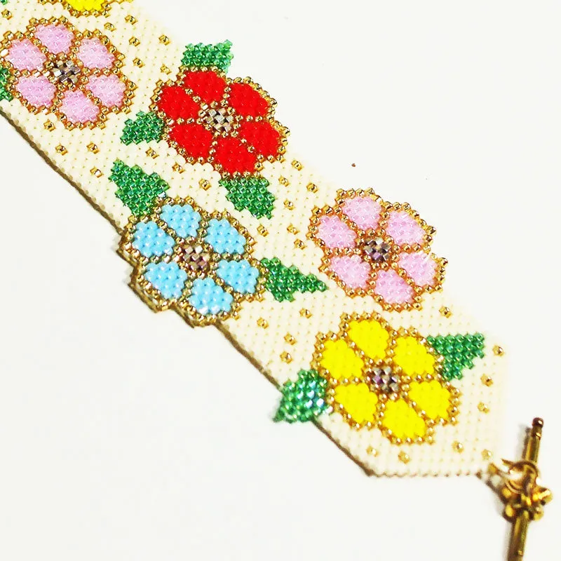 Fatimah Seed Bead Flower Bracelet