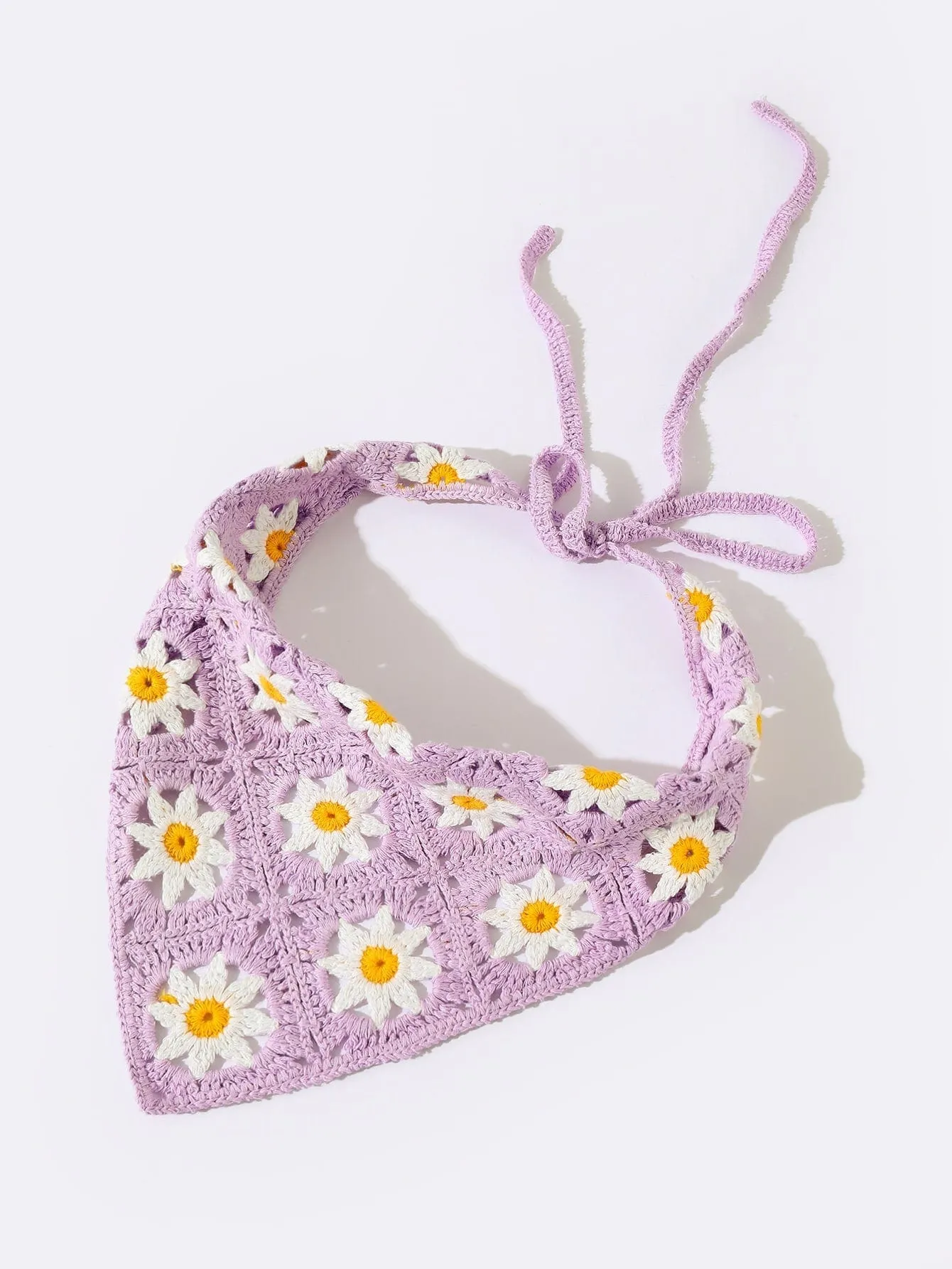 Flower Pattern Crochet Hair Band