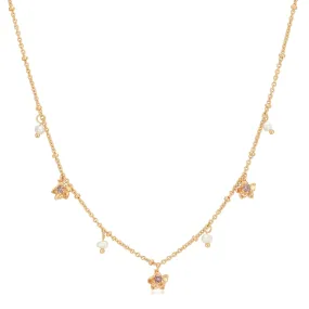 Freshwater Pearl Floral Gold Choker - Iris